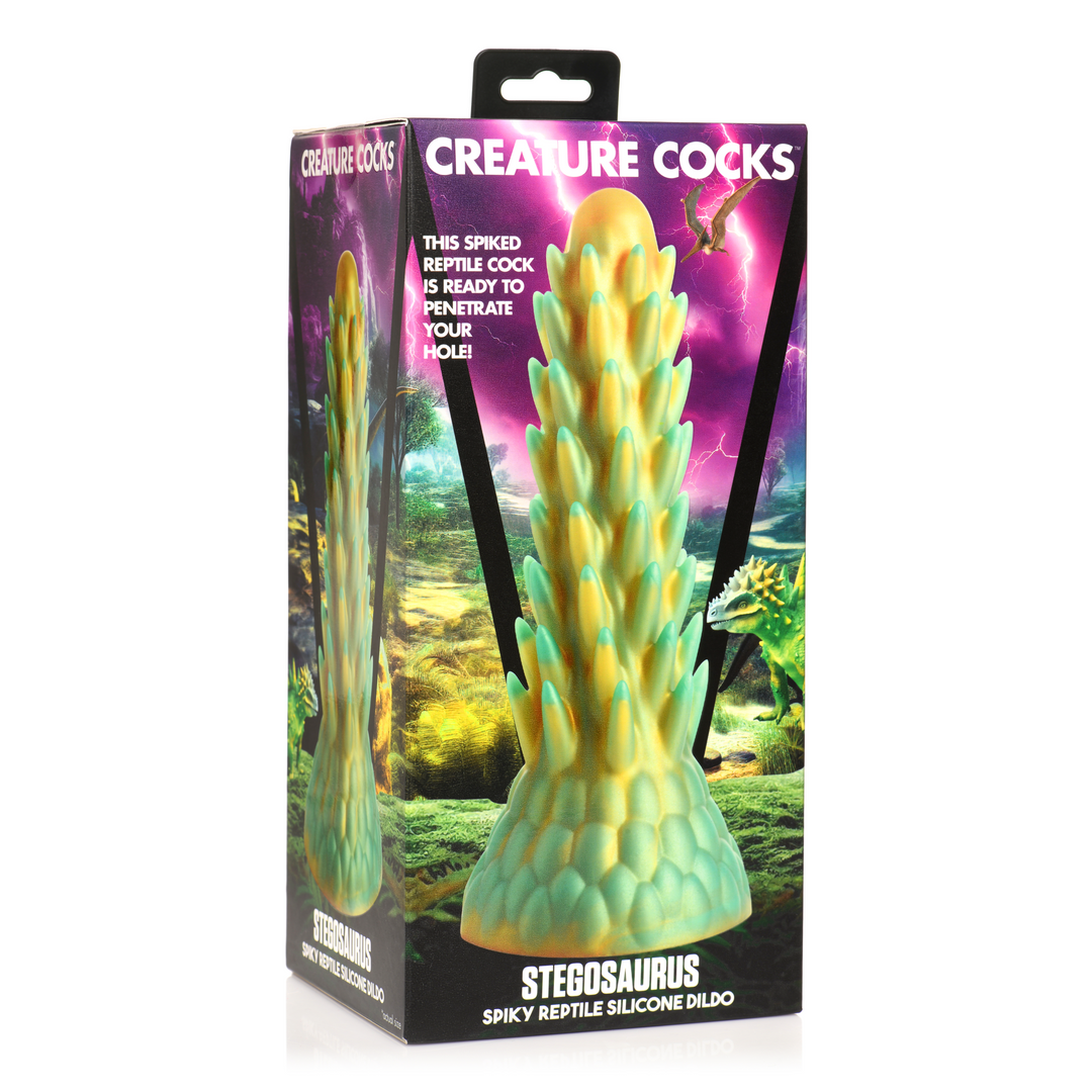 Stegosaurus - Stachelige Reptilien Silikon Dildo - Grün