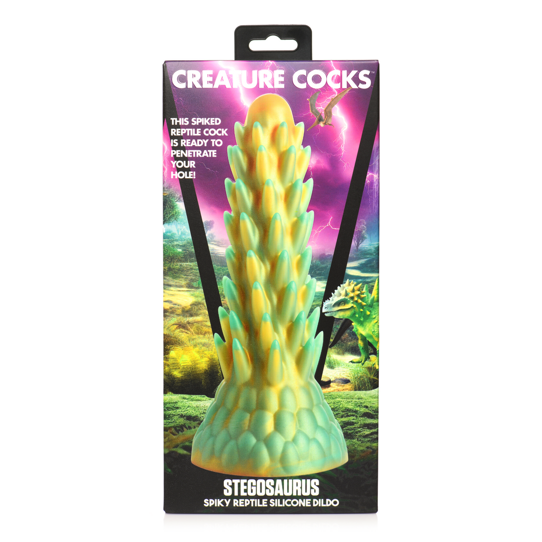 Stegosaurus - Stachelige Reptilien Silikon Dildo - Grün