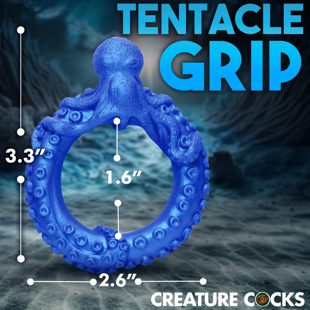 Poseidons Octo-Ring - Silikon Cockring - Blau