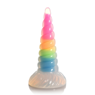 UniGlow - Leuchtender Regenbogen Silikon Dildo