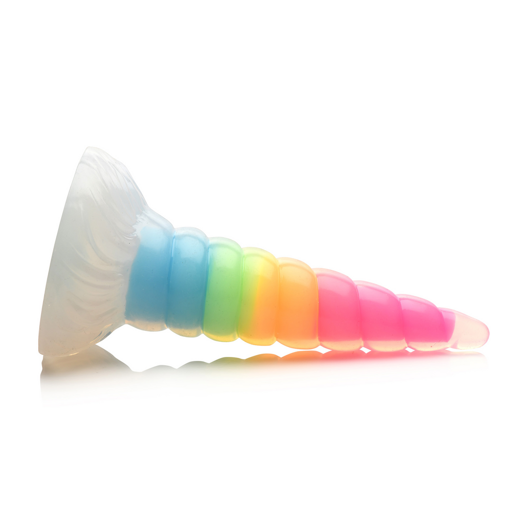 UniGlow - Leuchtender Regenbogen Silikon Dildo