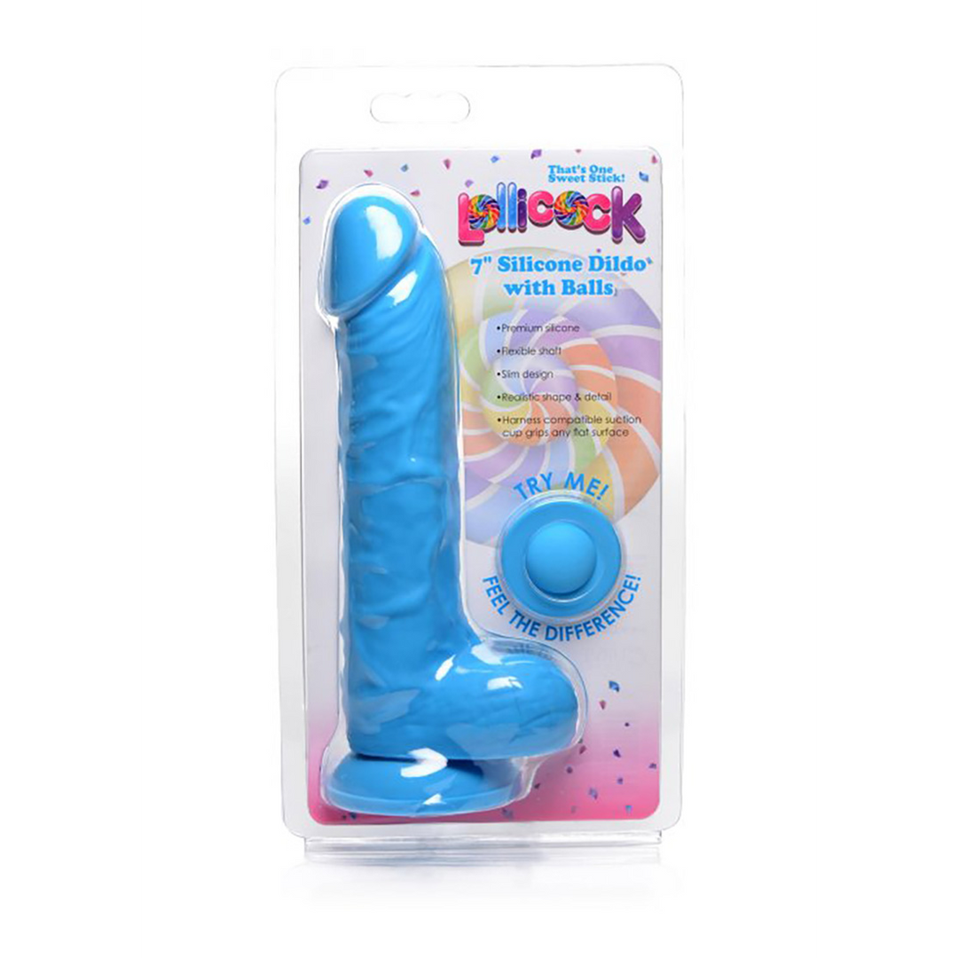 Silicone Dildo with Balls - 7 / 18 cm