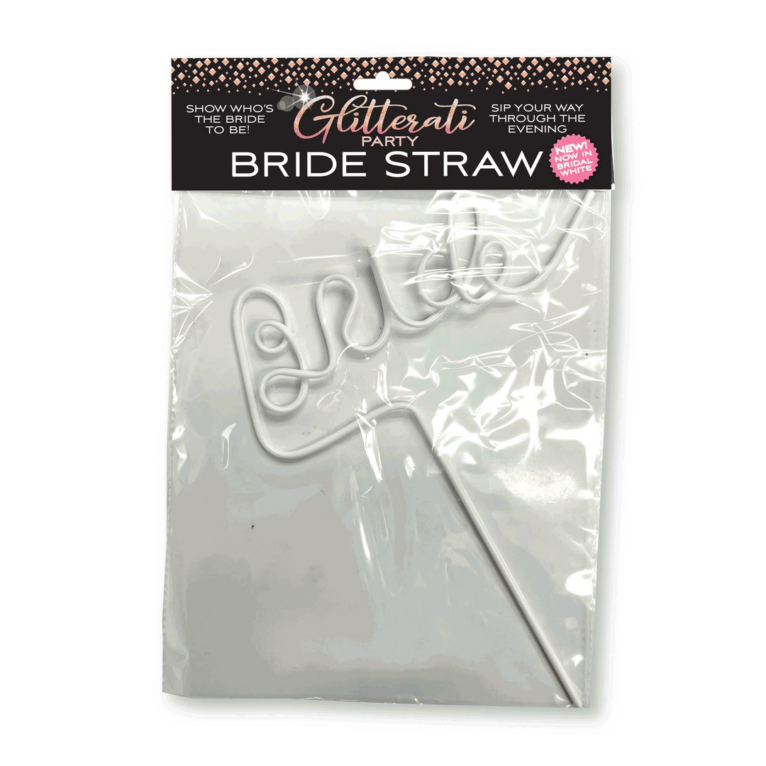 Glitterati - Bride Straw - White