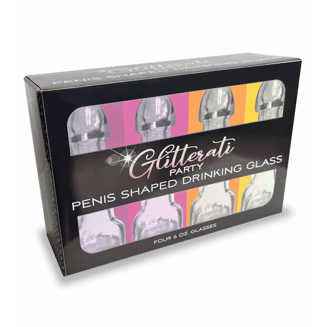 Glitterati - Penis 6oz Drinking Glass - Pack of 4