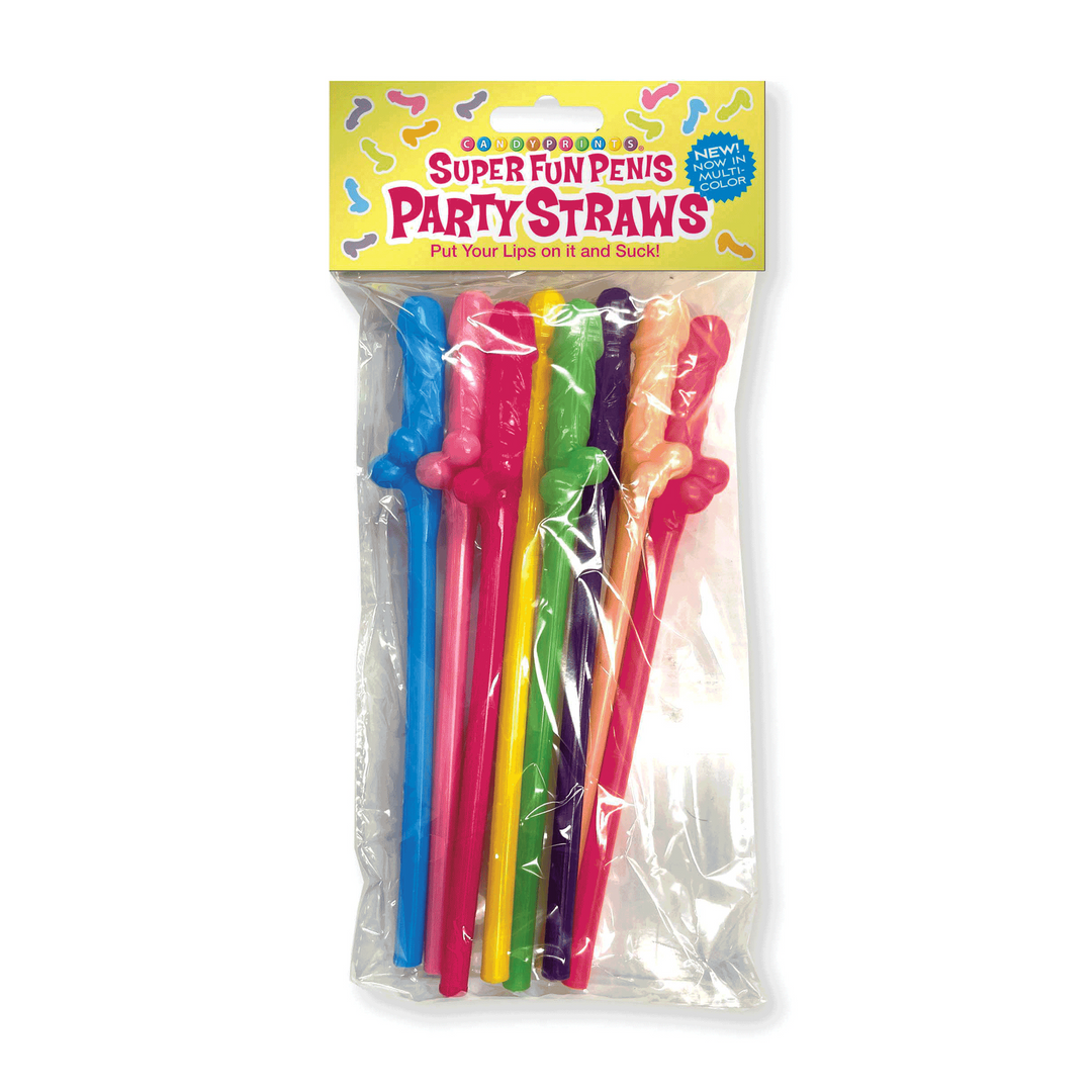 Super Fun Penis - Multicolor Penis Straws - 8 Pack