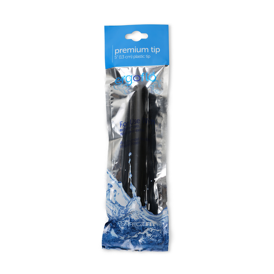 Ergoflo - Premium Tip for Anal Shower - 5” / 13 cm - Black