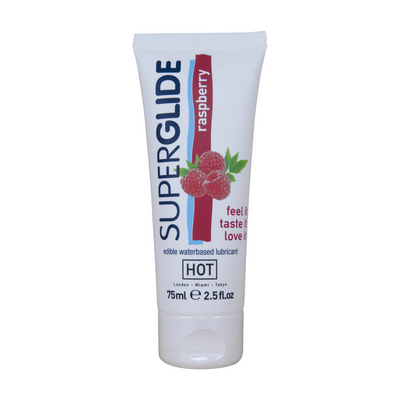 Superglide - Edible Waterbased Lubricant - Raspberry - 3 fl oz / 75 ml