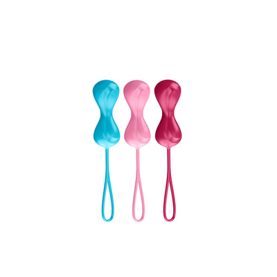 Power Balls - Kegel Balls - 3 Pieces - Turquoise/Red/Pink