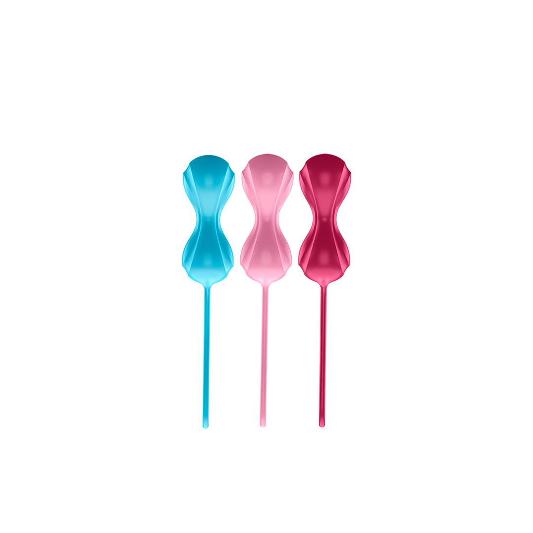 Power Balls - Kegel Balls - 3 Pieces - Turquoise/Red/Pink