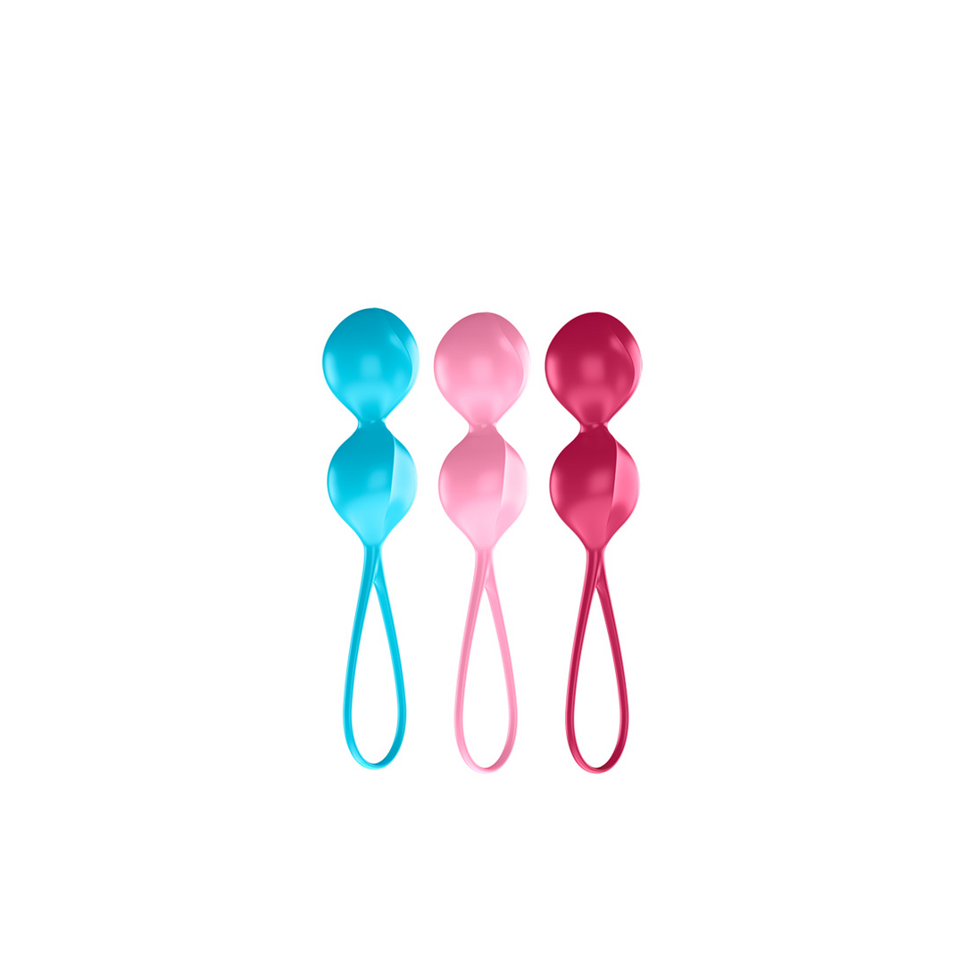 V Balls - Kegel Balls - 3 Pieces - Turquoise/Red/Pink