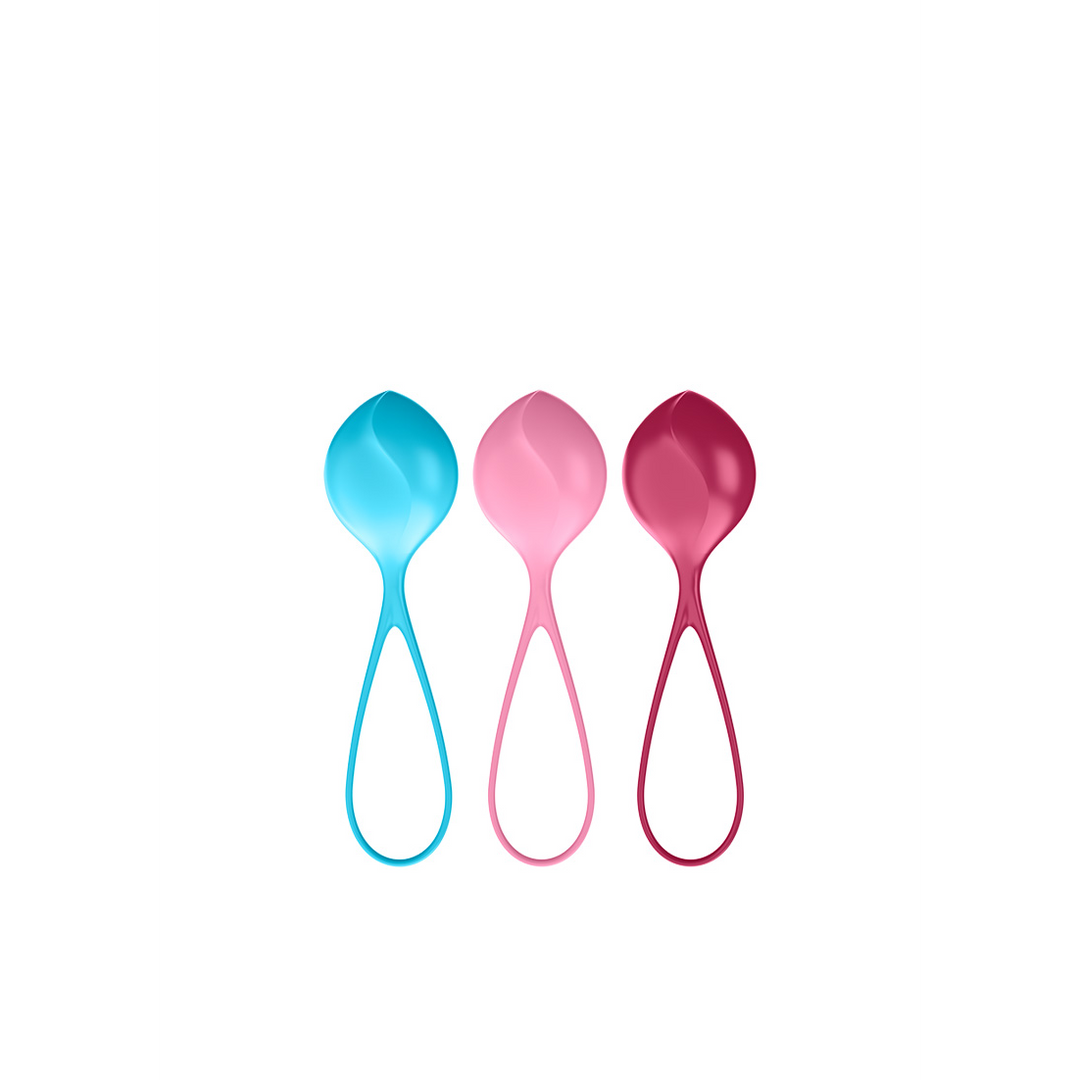 Strengthening Balls - Kegel Balls - 3 Pieces - Turquoise/Red/Pink