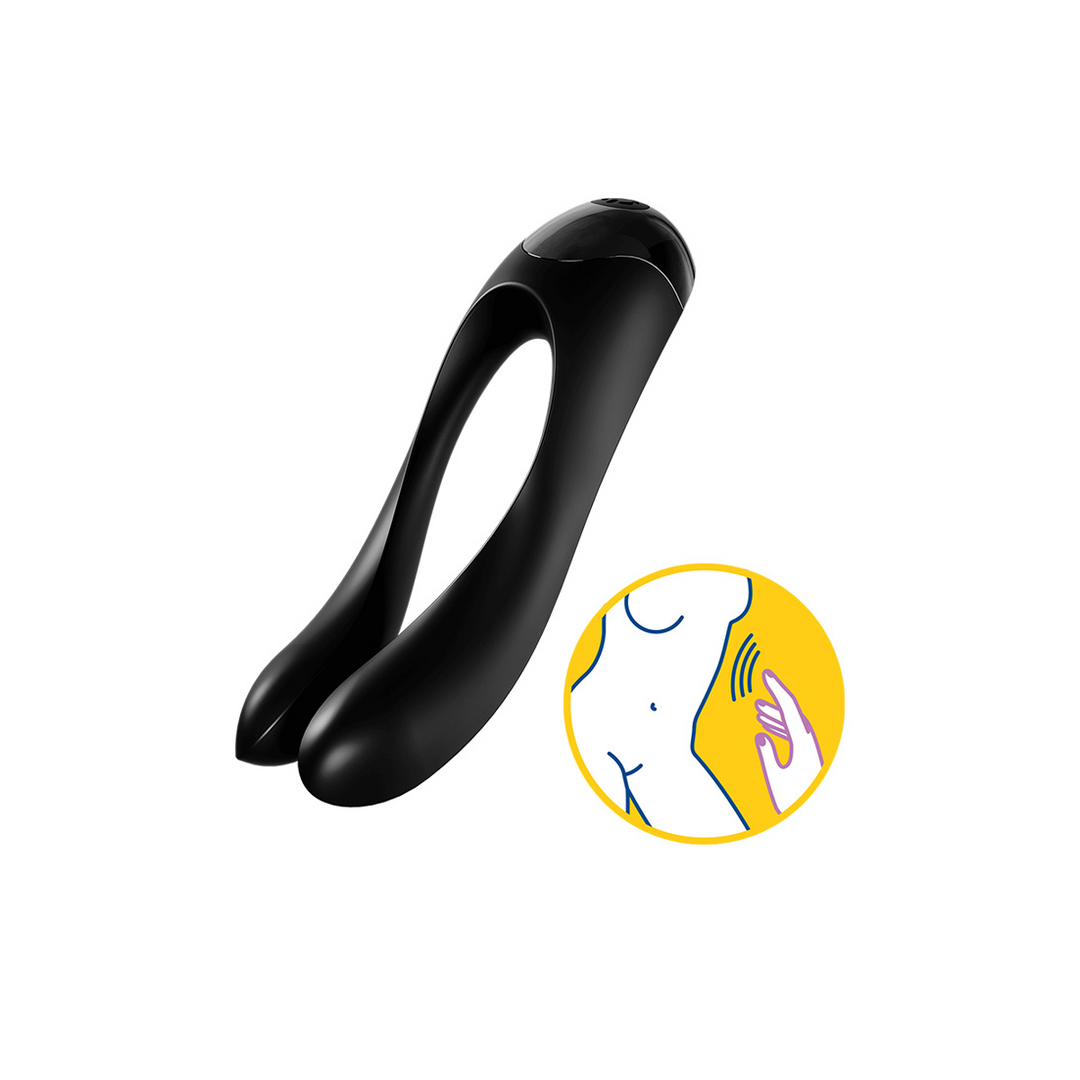 Candy Cane - Finger Vibrator for Intimate Zones - Black