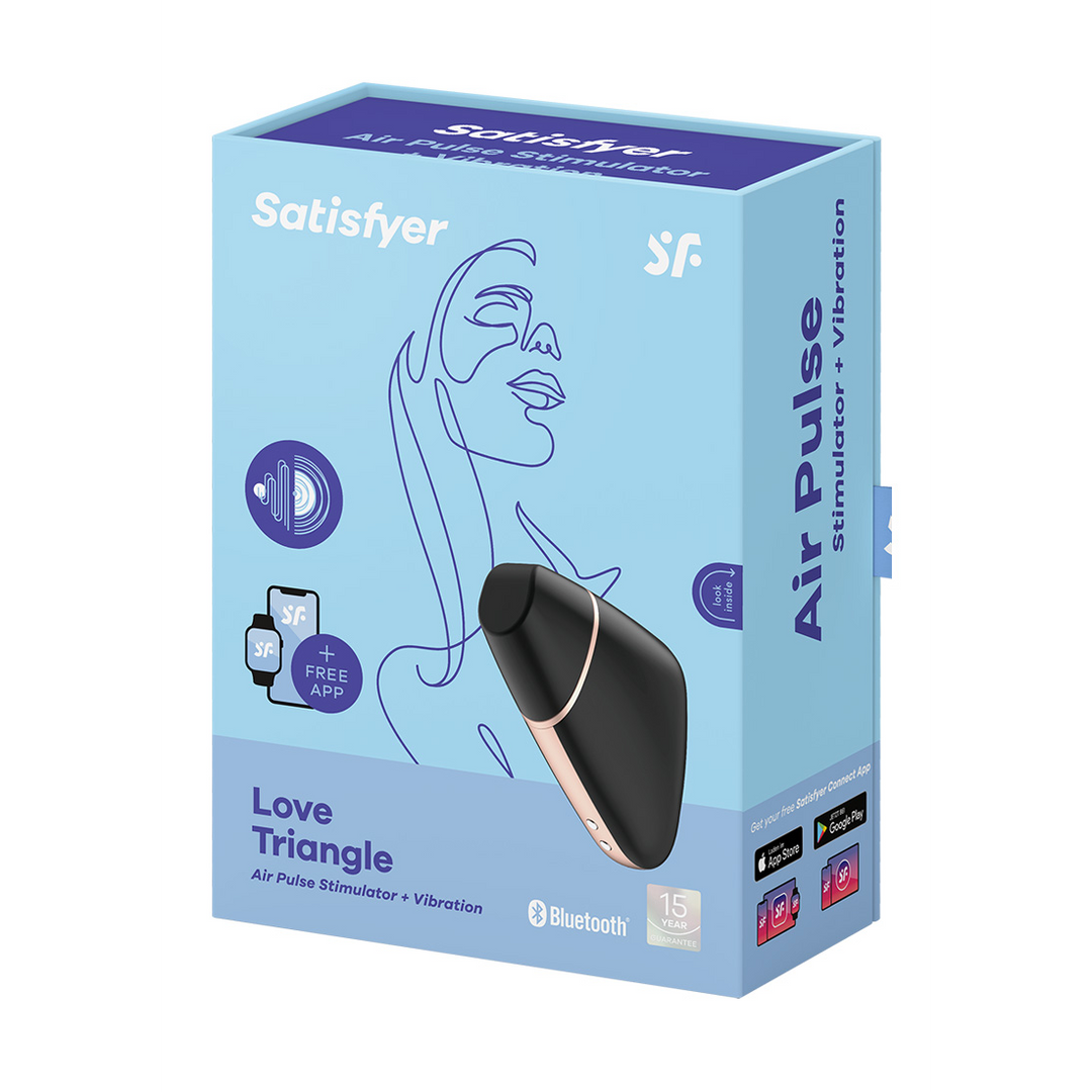 Love Triangle - Air Pulse Stimulator and Vibration - Black