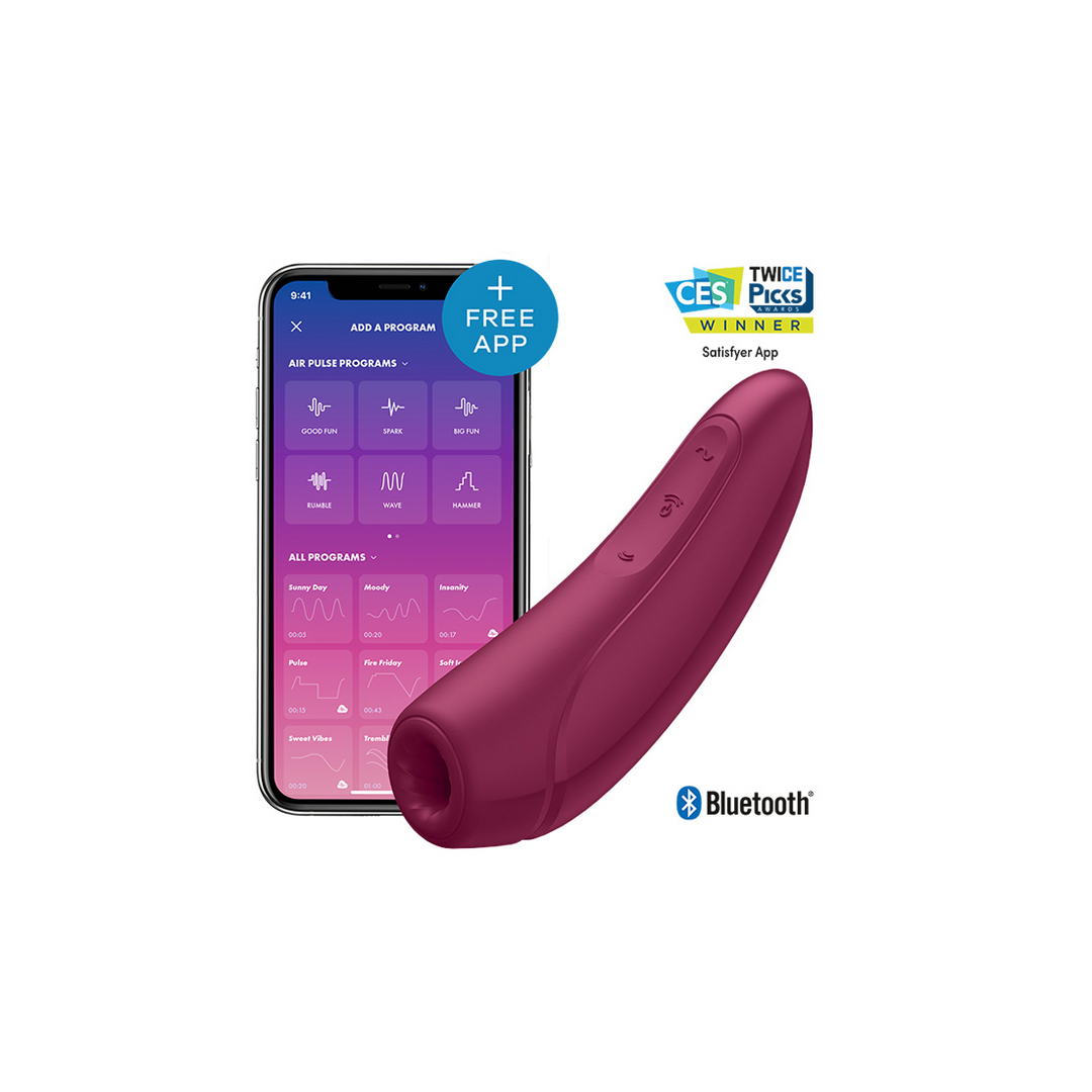 Curvy 1Plus - Air Pulse Stimulator and Vibration - Rose Red