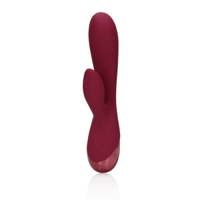 Smooth Silicone Rabbit Vibrator - Dark Cherry