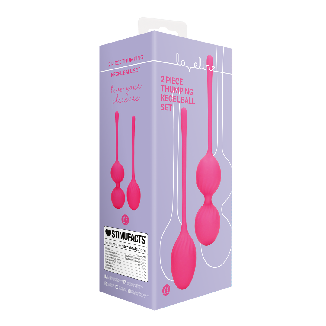 2 Piece Thumping Kegel Ball Set - Wild Strawberry