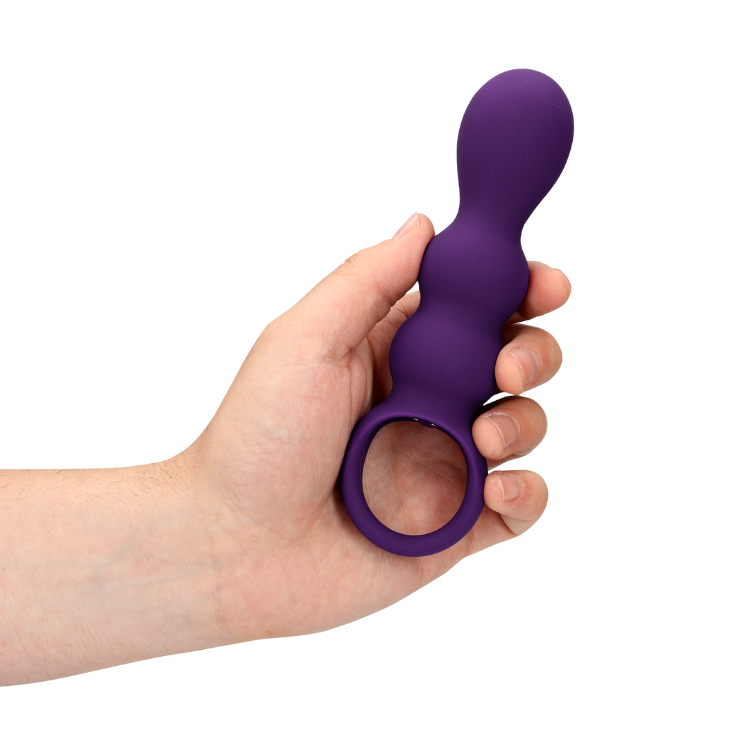 Teardrop Shaped Anal Vibrator - Clear Purple