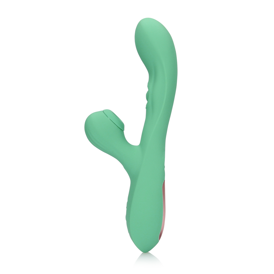 Pulse Wave and Tongue Flickering Rabbit Vibrator - Blue Grass