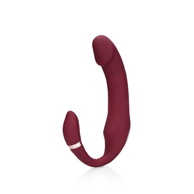 Bendable Vibrating Strapless Strap-on - Merlot Grape