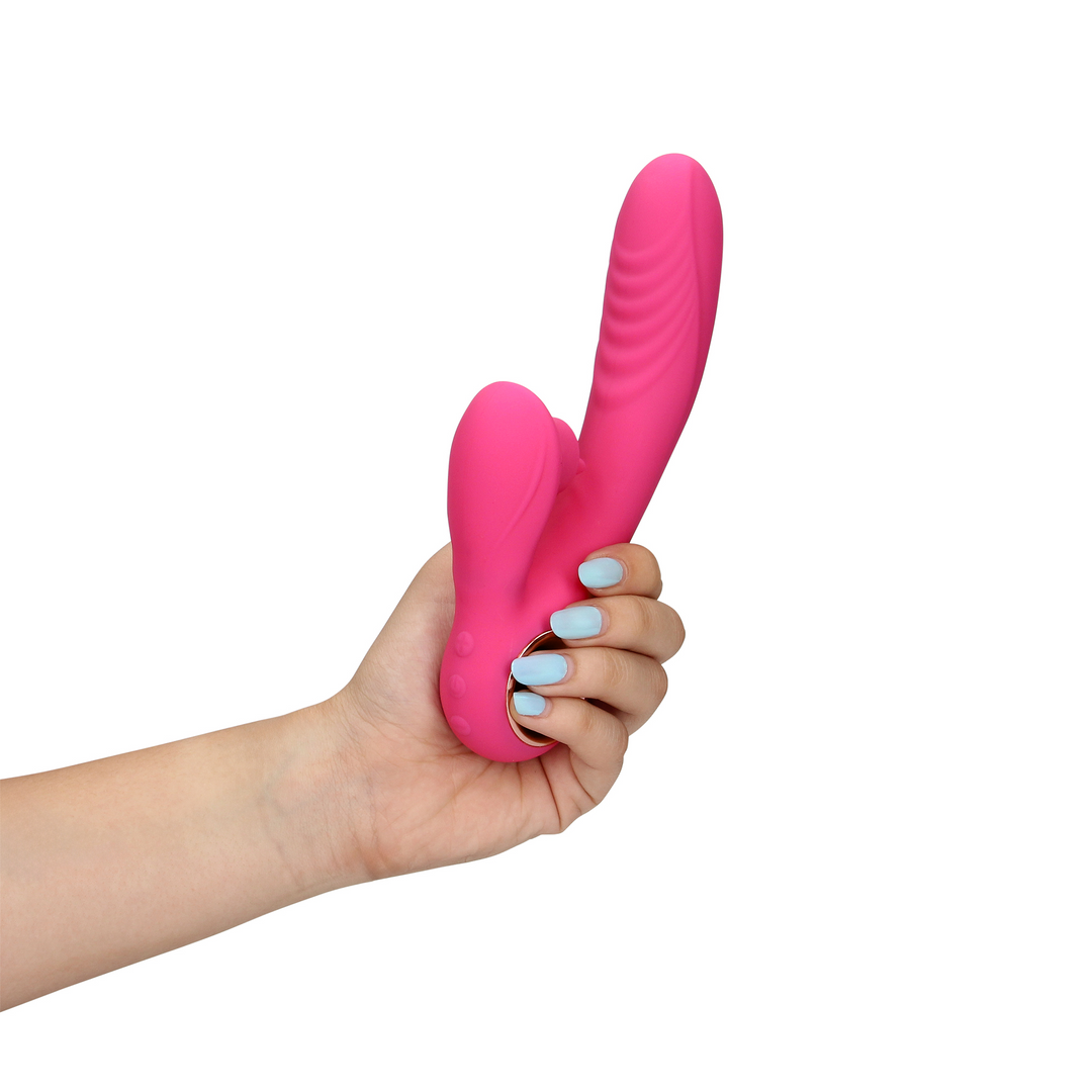 Tongue Flickering and Heating Rabbit Vibrator - Exuberant Pink