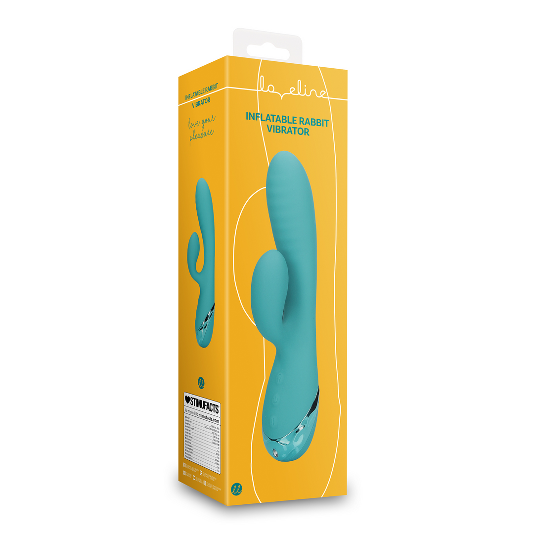 Inflatable Rabbit Vibrator - Peacock Blue