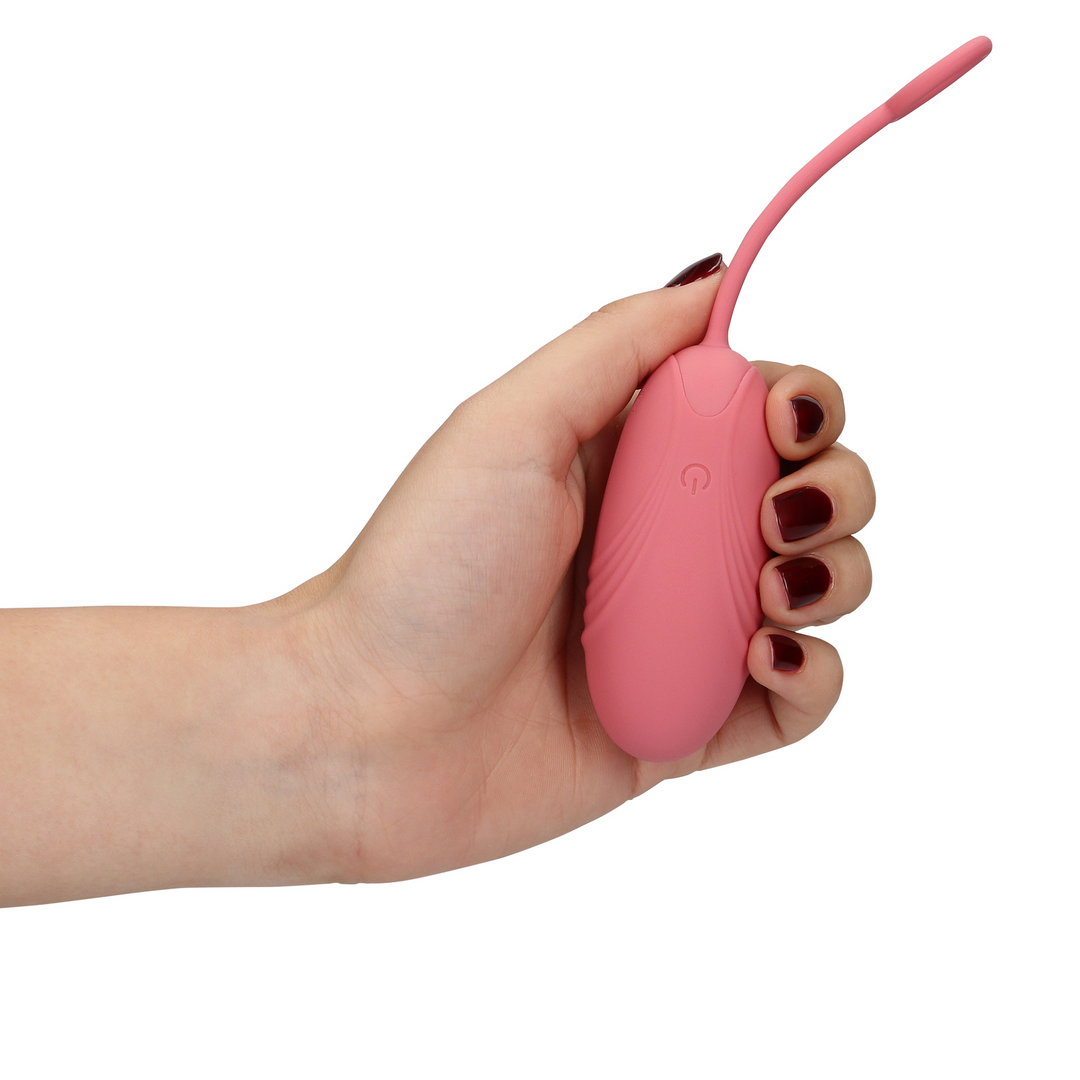 Ultra Soft Silicone Egg Vibrator with Remote Control - Pink Arabesque