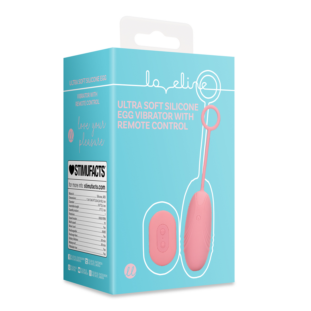 Ultra Soft Silicone Egg Vibrator with Remote Control - Pink Arabesque