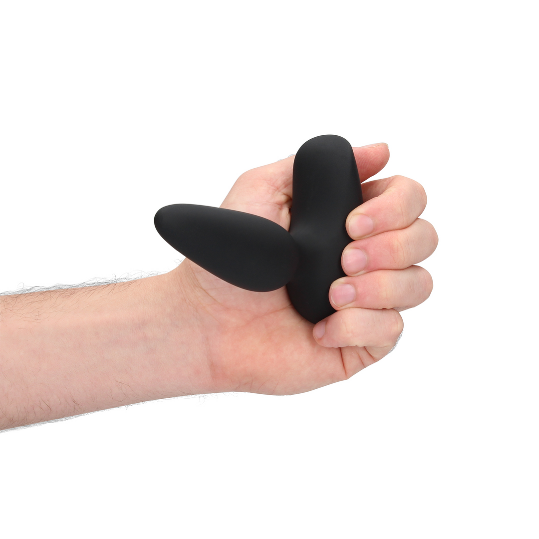 Smooth Vibrating Anal Plug with Remote Control - Licorice Black