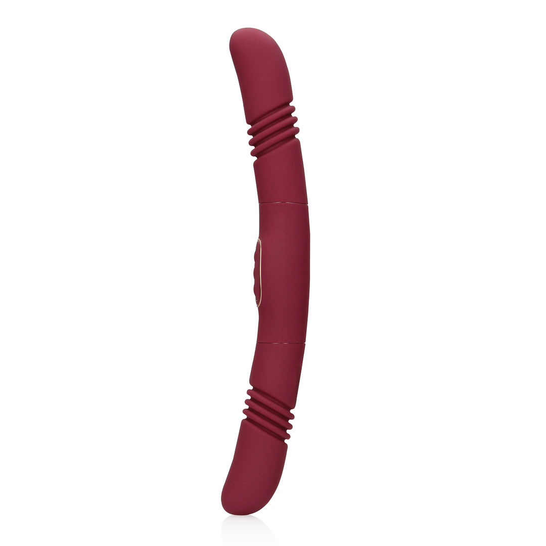 Double-Sided Thrusting Vibrator - Merlot Grape