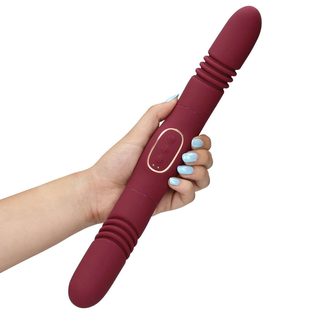 Double-Sided Thrusting Vibrator - Merlot Grape