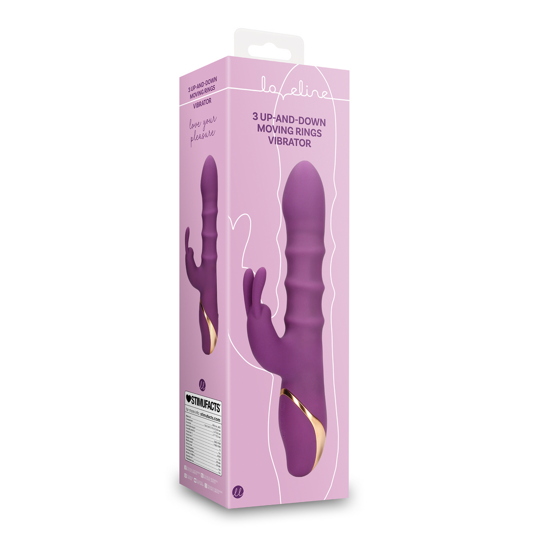 3 Up-and-Down Moving Rings Vibrator - Orchidee Purple