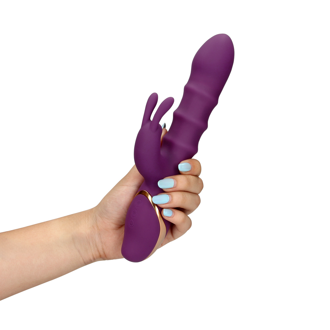 3 Up-and-Down Moving Rings Vibrator - Orchidee Purple