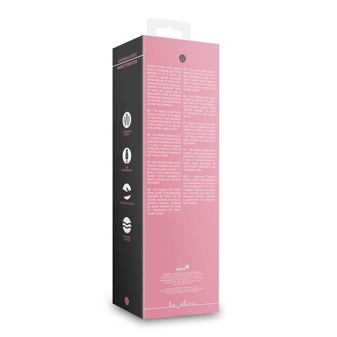 Flapping G-Spot Rabbit Vibrator - Pink Arabesque