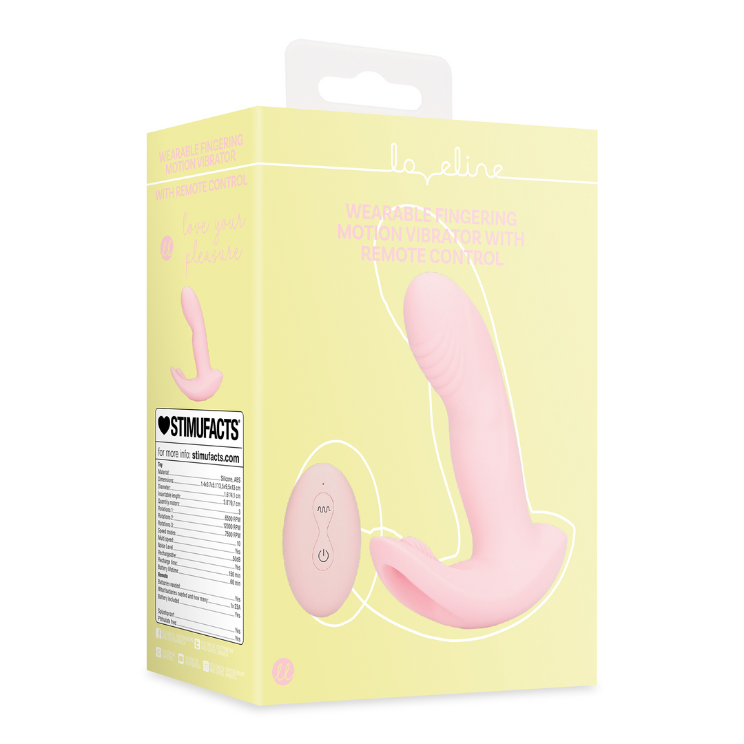 Wearable Fingering Motion Vibrator with Remote Control - Cherry Chiffon