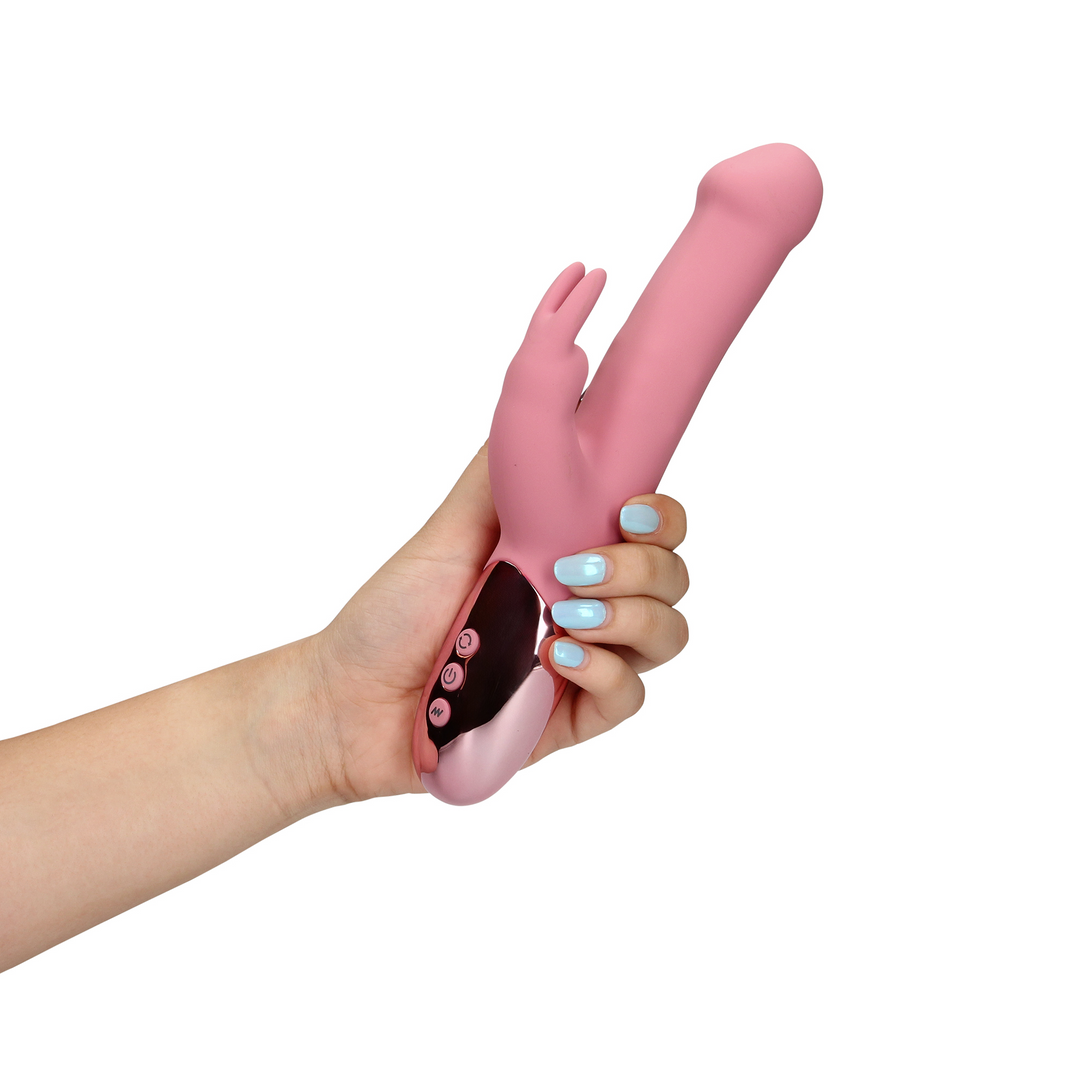 Rotating Beads Rabbit Vibrator - Pink Arabesque