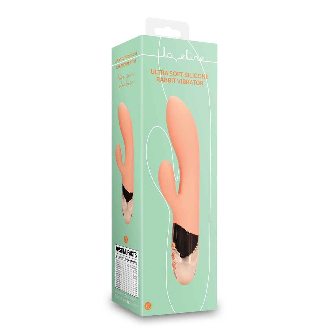 Ultra Soft Silicone Rabbit Vibrator - Ceramic Peach