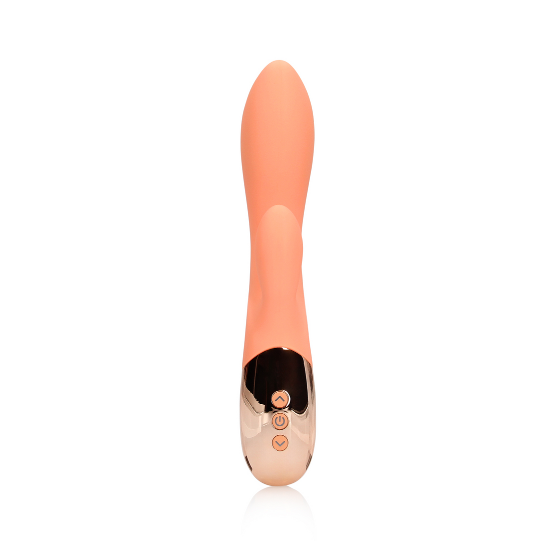 Ultra Soft Silicone Rabbit Vibrator - Ceramic Peach