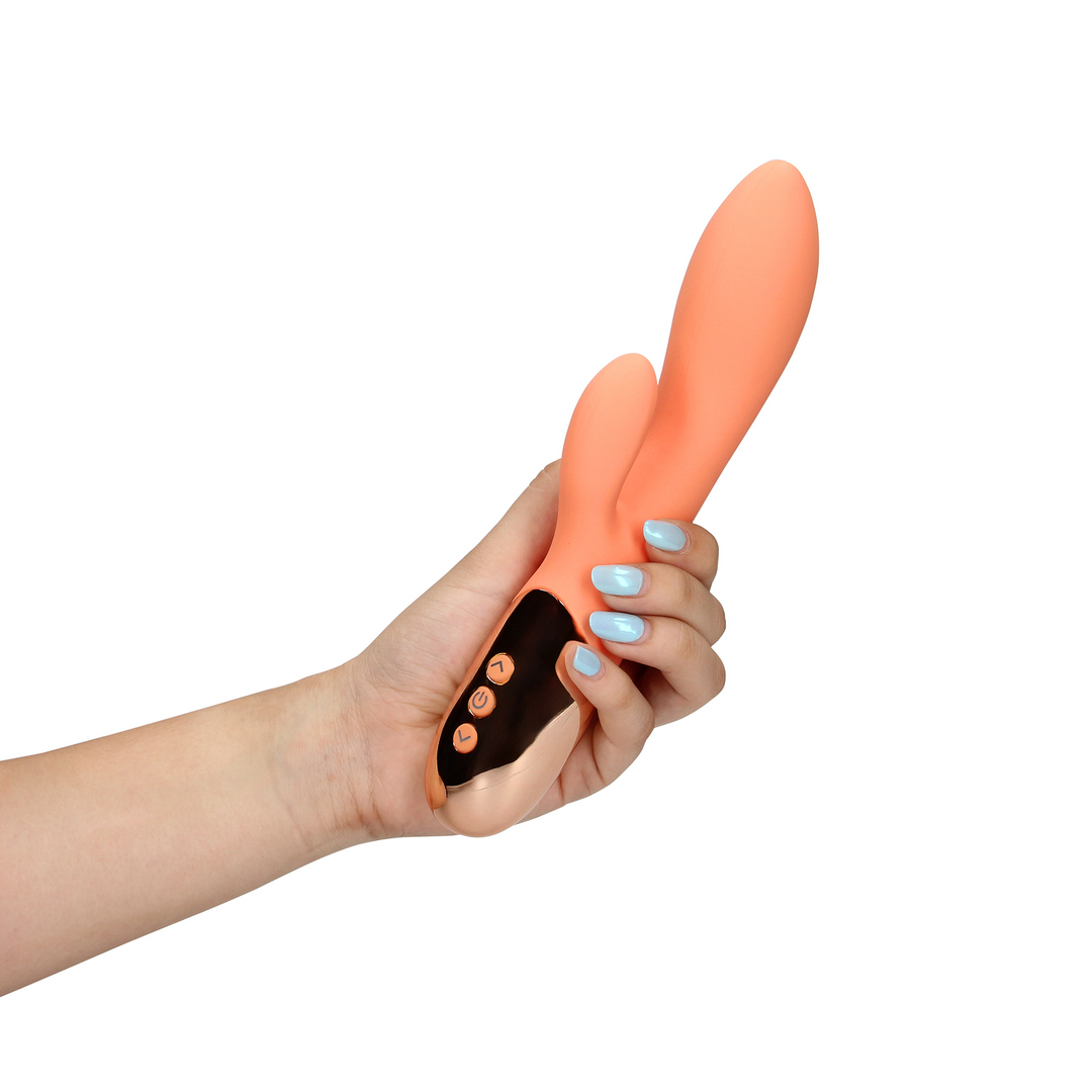 Ultra Soft Silicone Rabbit Vibrator - Ceramic Peach