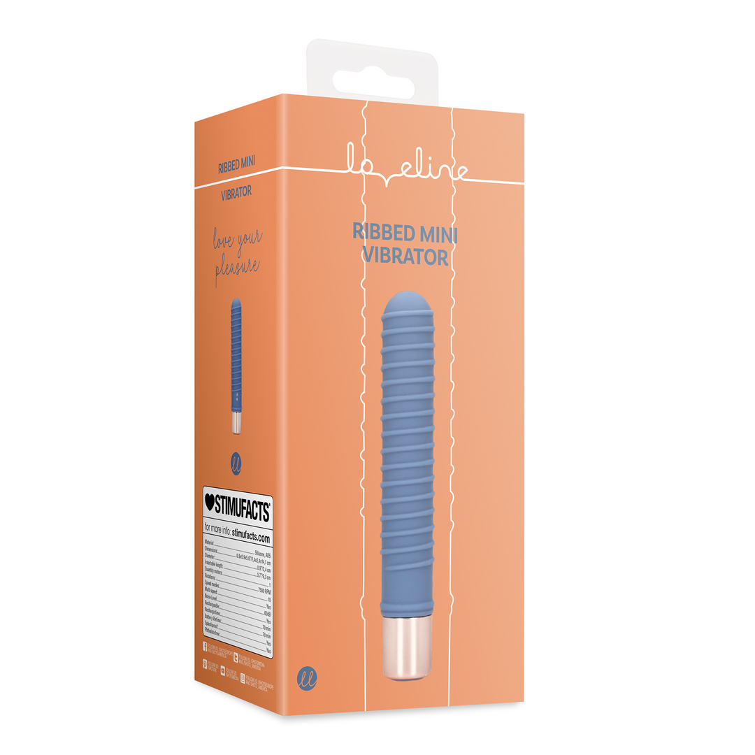 Ribbed Mini Vibrator - Blue Horizon