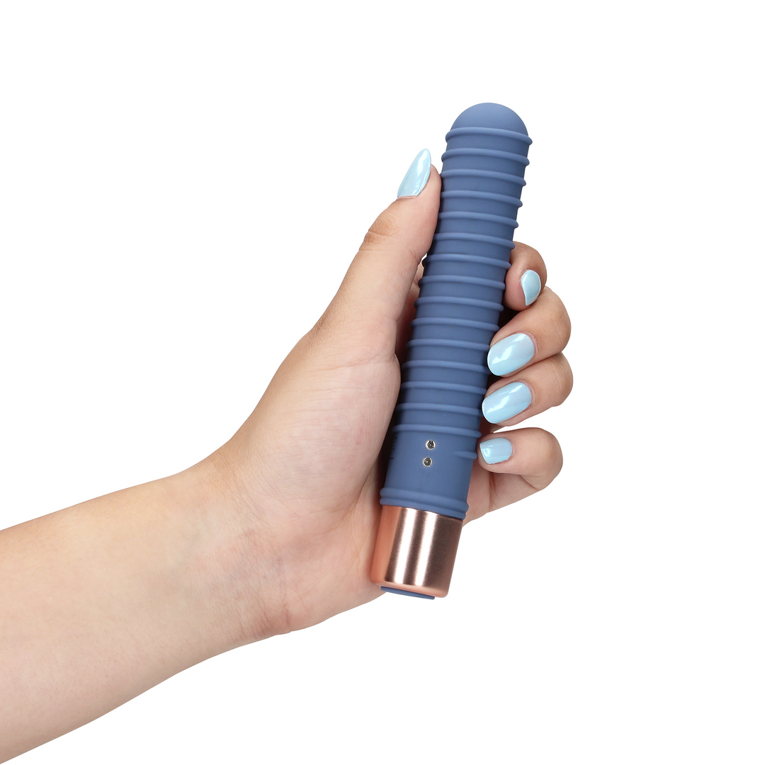 Ribbed Mini Vibrator - Blue Horizon