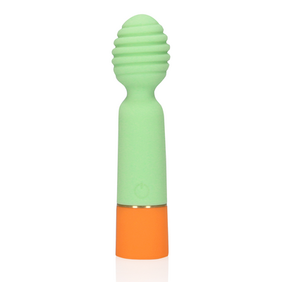 Ribbed Mini Vibrator with USB Charger - Spring Sage