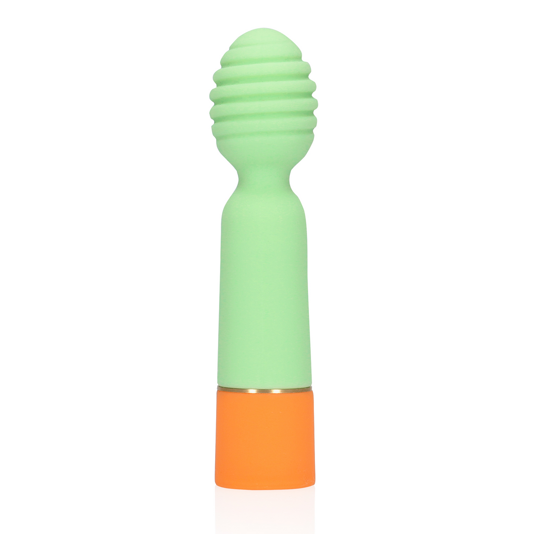 Ribbed Mini Vibrator with USB Charger - Spring Sage