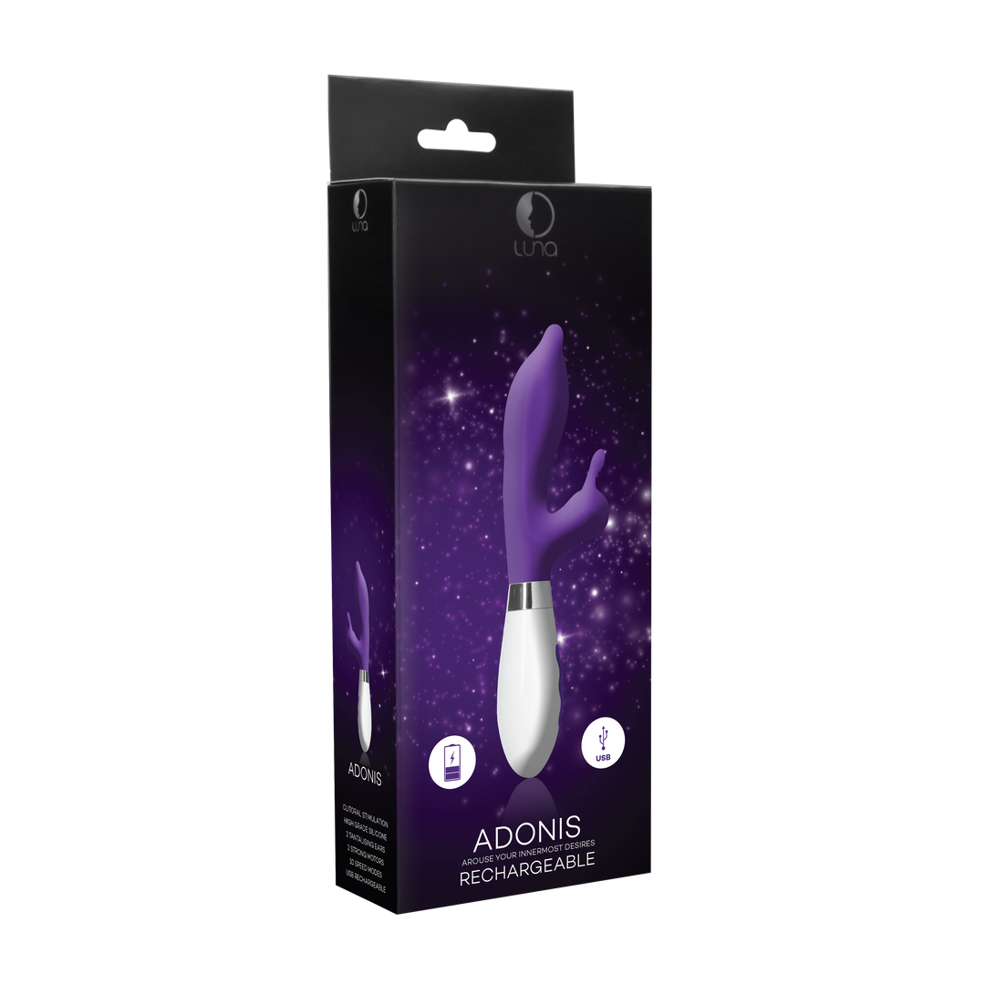 Adonis - Rechargeable Rabbit Vibrator - Purple