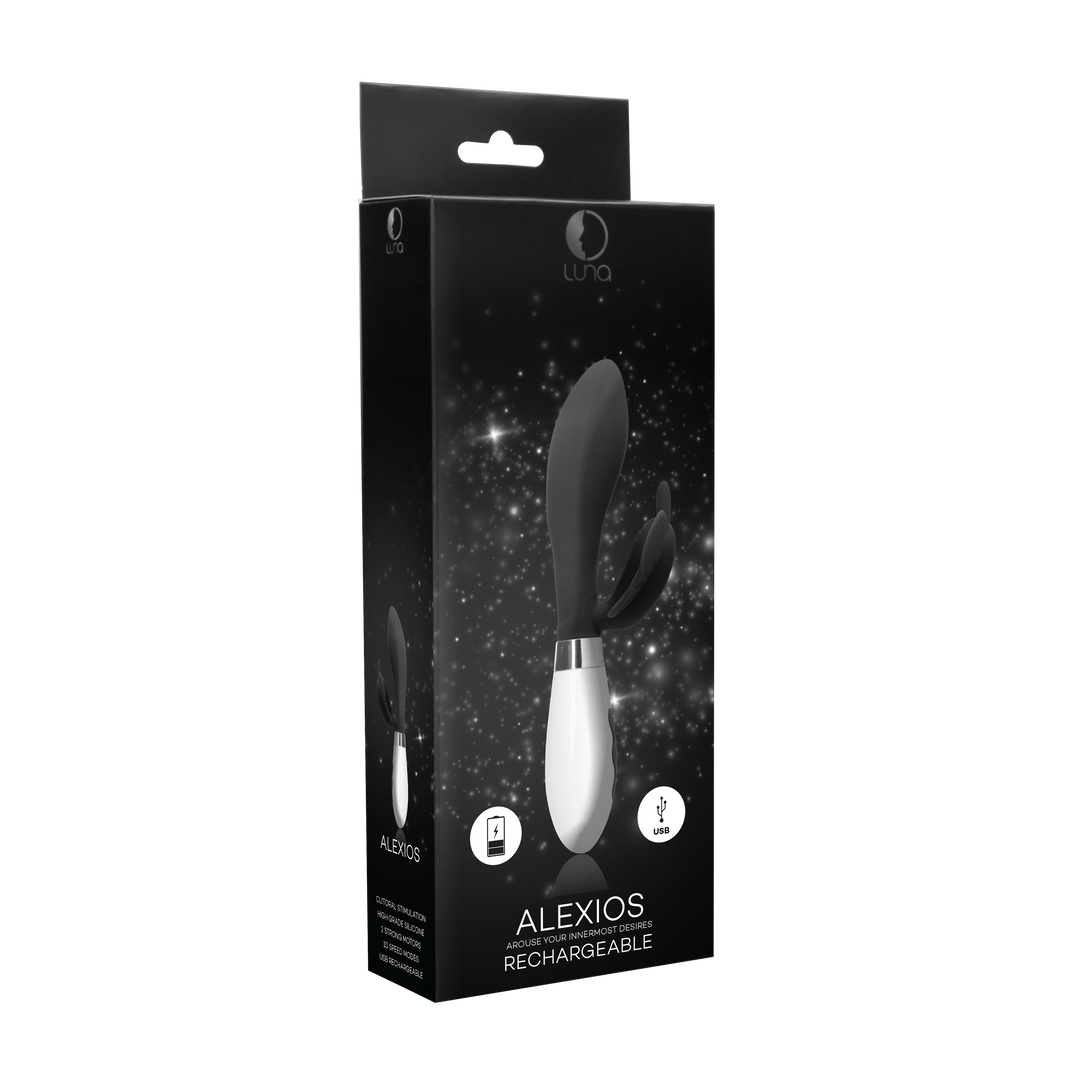 Alexios - Rechargeable Rabbit Vibrator - Black