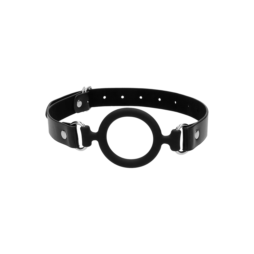 Silicone Ring Gag with Leather Straps