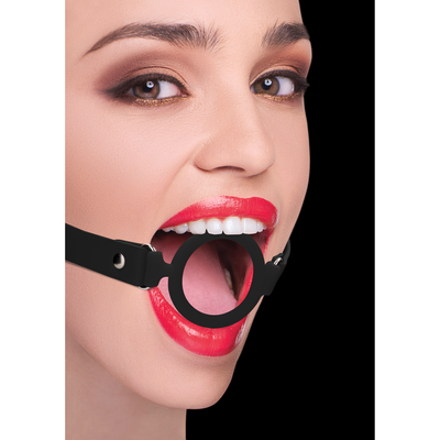 Silicone Ring Gag with Leather Straps