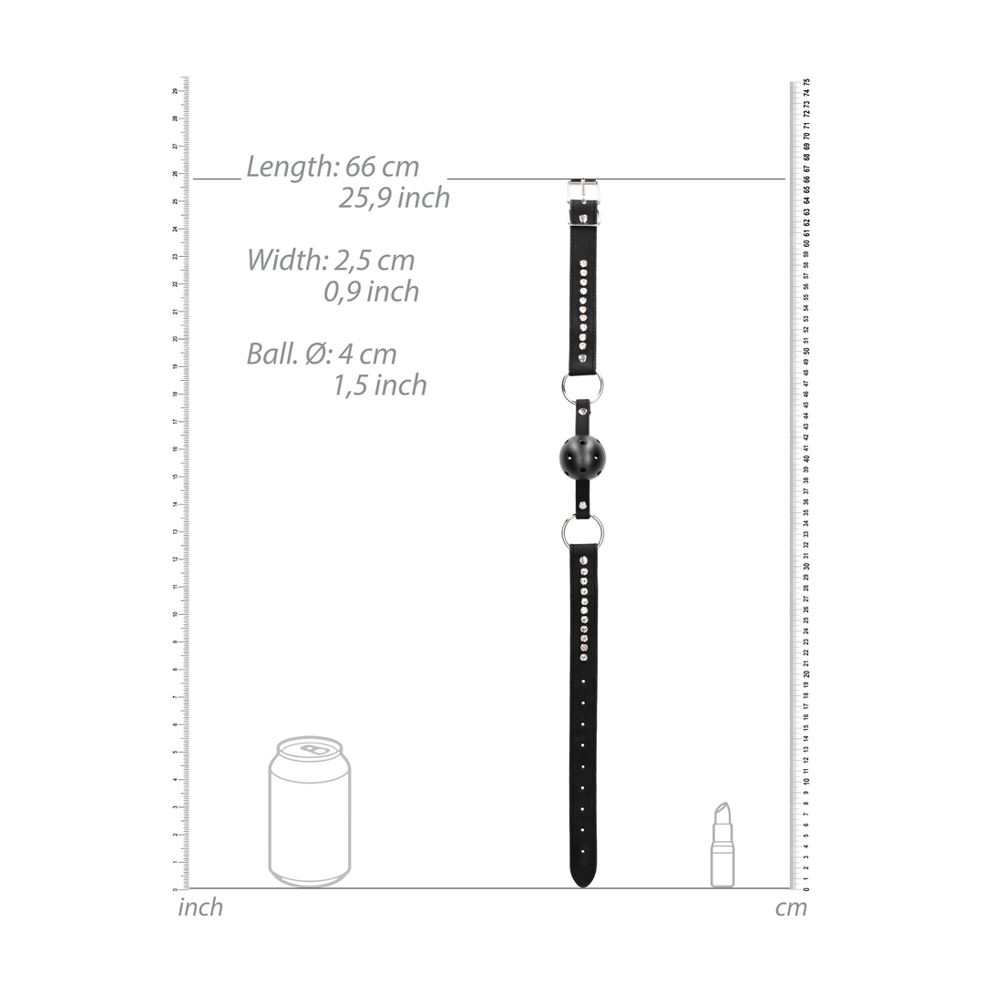 Breathable Ball Gag with with Diamond Studded Straps