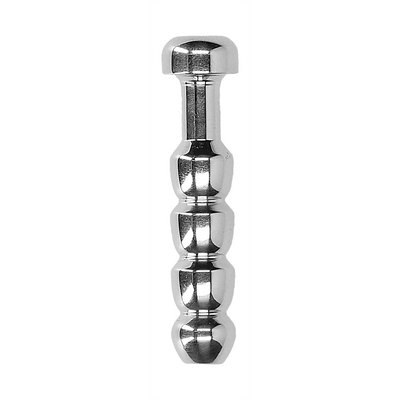 Ribbed Hollow Penis Plug - 0.4 / 10 mm