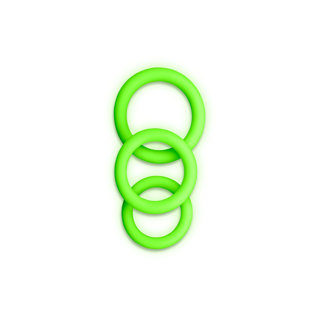 Cockring Set - Glow in the Dark - 3 Pieces