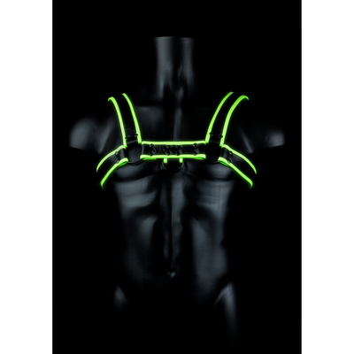 Chest Bulldog Harness - Glow in the Dark - S/M